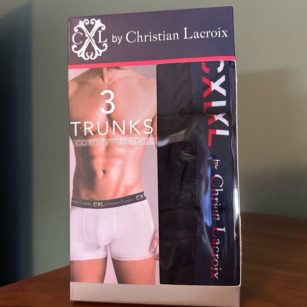 Christian Lacroix Men's Cotton Stretch LARGE Trunks - Black NIB